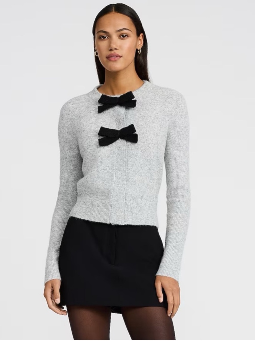 Express Gray Bow Sweater